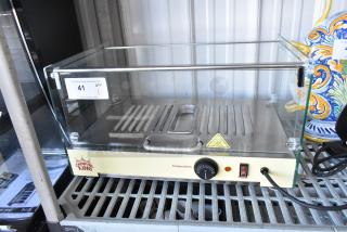 Carnival King 382HDSG1A Silver Square Glass Full Service Hot Food Display Case Merchandiser. Missing Back Glass Pane. 120 Volts, 1 Phase.