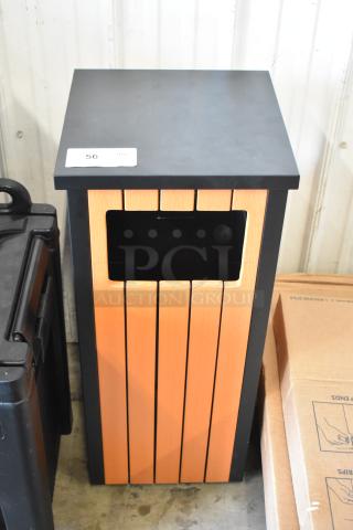 Wood Pattern Trash Can Shell.