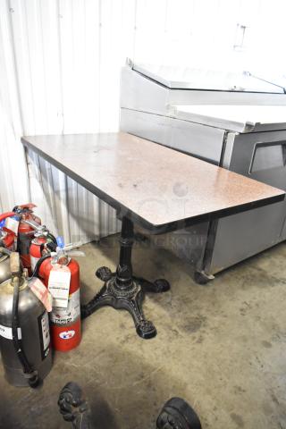 2 Dining Height Table on Black Metal Table Base. 2 Times Your Bid!