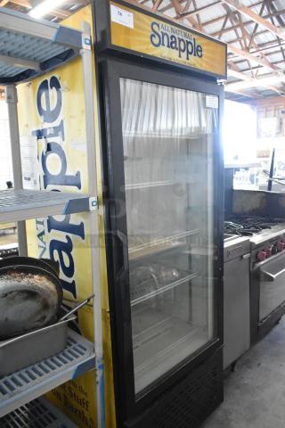 Carrier MC750 Metal Commercial Single Door Reach In Cooler Merchandiser w/ Poly Coated Racks, 115 Volts, 1 Phase.