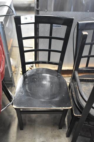 8 Black Window Back Dining Height Chair. 8 Times Your Bid!