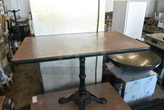 2 Dining Height Table on Black Metal Table Base. 2 Times Your Bid!