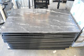 16 Gray Stone Pattern Tabletops. 16 Times Your Bid!