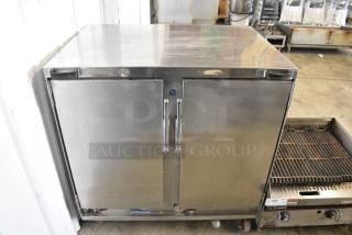 Precision RS-220 Stainless Steel Commercial 2 Door Holding Cabinet on Commercial Casters. 120 Volts, 1 Phase.