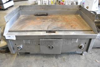 Eagle Stainless Steel Commercial Countertop Gas Powered Flat Top Griddle.
