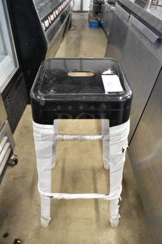 3 BRAND NEW SCRATCH AND DENT! Black Metal Tolix Style Bar Height Stools. 3 Times Your Bid!