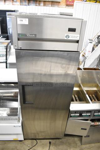 2017 True TG1R-1S-HC Stainless Steel Commercial Single Door Reach In Cooler on Commercial Casters. 115 Volts, 1 Phase.