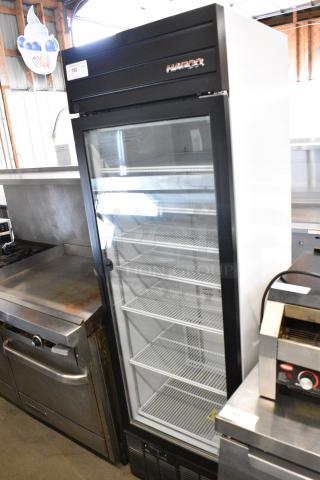 2019 Habco SE18 Metal Commercial Single Door Reach In Cooler Merchandiser w/ Poly Coated Racks. 115 Volts, 1 Phase.