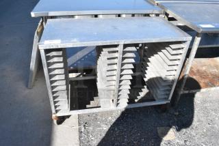 Metal Commercial Double Pan Transport Rack on Commercial Casters.