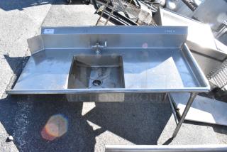 Stainless Steel Right Side Dirty Side Dishwasher Table.
