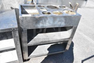 Metal Commercial Steam Table w/ 2 Metal Under Shelves.