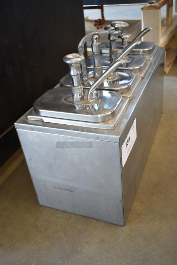 Server Stainless Steel Countertop Rail w/ 4 Drop Ins and Lids. - Image 2 of 8