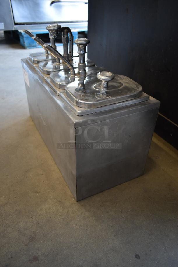 Server Stainless Steel Countertop Rail w/ 4 Drop Ins and Lids. - Image 6 of 8