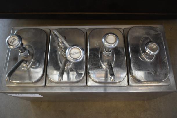 Server Stainless Steel Countertop Rail w/ 4 Drop Ins and Lids. - Image 8 of 8