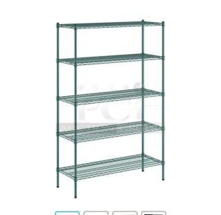 Excellent Condition Wire Shelving Unit – Olympic 18" x 48" – NSF Green Epoxy –  Fully Complete with Posts!