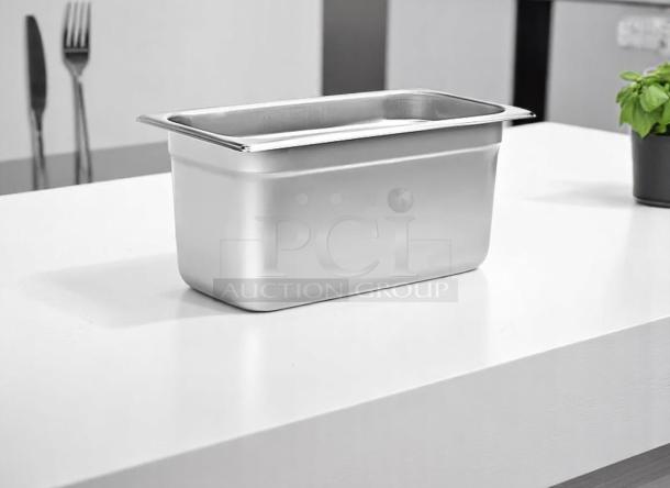 Excellent Condition Full-Size 6" Deep Stainless Steel Food Pans – NSF – One Lot – QTY 20 - Image 1 of 3