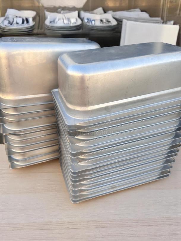 Excellent Condition Full-Size 6" Deep Stainless Steel Food Pans – NSF – One Lot – QTY 20 - Image 2 of 3