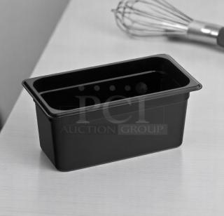 Excellent Condition Black Plastic Food Pans – 1/3 & 1/6 Size – Heat & Cold Resistant – One Lot – QTY: 60+