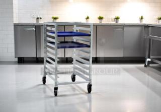 Excellent Condition Aluminum Half-Size Sheet Pan Rack – Mobile – Fully Tested & Working! – Qty 2