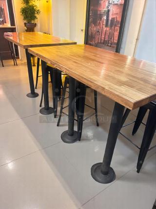 Excellent Condition Solid Wood High Table – 48" x 24" x 42" – Fully Tested & Ready! – QTY 4