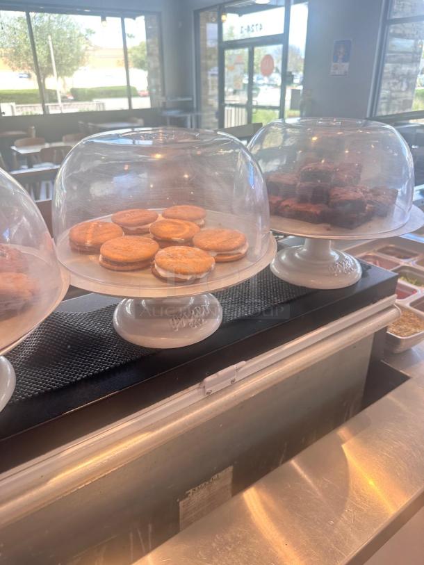 Excellent Condition Cake Display Stands with Dome Covers – White Ceramic Base – Fully Inspected & Presentable! - Image 2 of 3