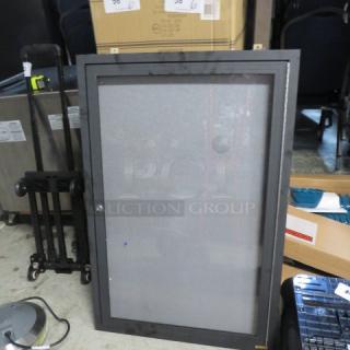 One Wall Mount Menu/Advertisement With Glass Door  Enclosure. 24X36