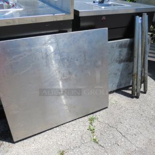 One Stainless Steel Table With Under Shelf. Assembly Required. 36X30X36