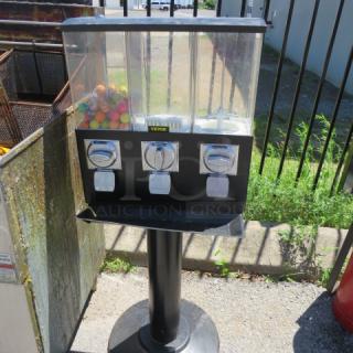 One 3 Compartment Candy/Prize Vending Machine,