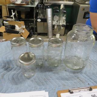 Assorted Mason Jars With Lids. 5XBID