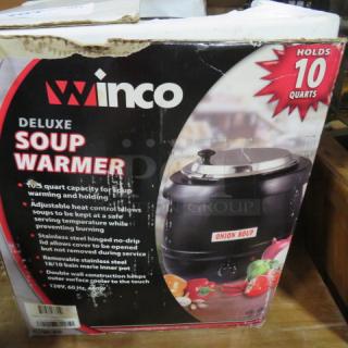 One NEW Winco 10 Quart Deluxe Soup Warmer.