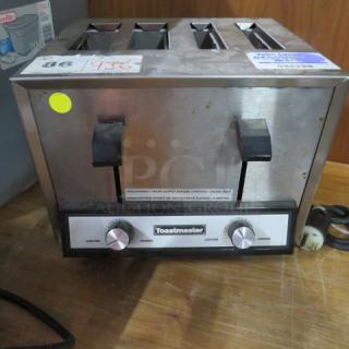 One Toastmaster 4 Slice Toaster. Model# HT424. 208/240 Volt.