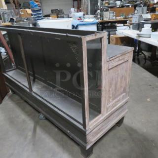 One Wooden Counter With Under Storage. 72X26X42