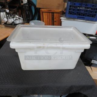 One 4.75 Gallon Food Storage Container With Lid.