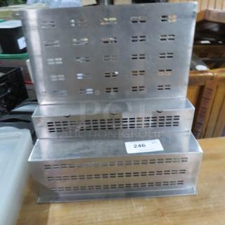 One Stainless Steel Holder. 19X9X20