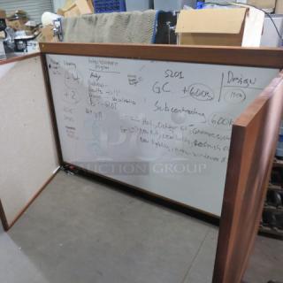 One Wooden Dry Erase Board. 73X48