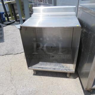 One Stainless Steel Cabinet With Under Storage. 24X24X33
