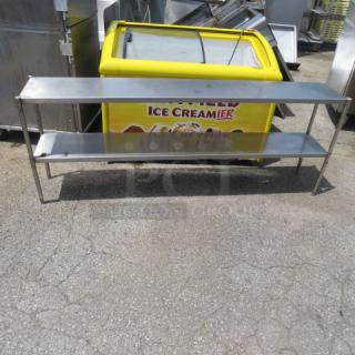 One Stainless Steel Double Over Shelf. 72X13X28