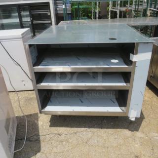One Delfield Stainless Steel Cabinet With 3 Under Shelves.  #F160S36. 37X35X37
