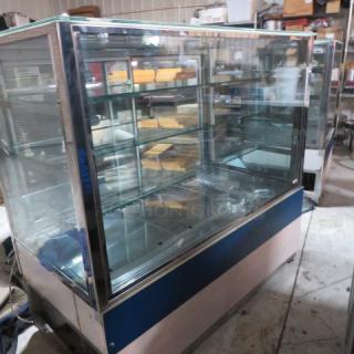 One Glass Display Case With 3 Glass Shelves And dual Rear Sliding Doors. 59X30X57
