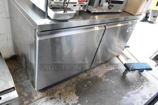 2022 Avantco 178SSUC60RHC Stainless Steel Commercial 2 Door Undercounter Cooler on Commercial Casters. 115 Volts, 1 Phase.