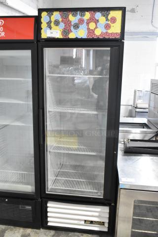 True GDM-23F Metal Commercial Single Door Reach In Freezer Merchandiser w/ Poly Coated Racks. 115 Volts, 1 Phase.