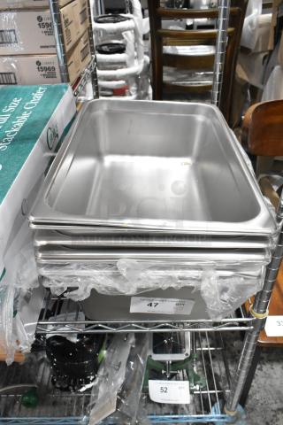 7 BRAND NEW SCRATCH AND DENT! Choice 4070069 Full Size 6" Deep Anti-Jam Stainless Steel Steam Table / Hotel Pan - 24 Gauge. 7 Times Your Bid!
