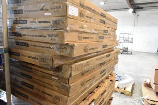 12 BRAND NEW SCRATCH AND DENT! Lancaster Table & Seating 3493048BBVIN 30" x 48" Rectangular Wood Butcher Block Table Top with Vintage Finish. 12 Times Your Bid!