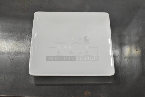 12 BRAND NEW SCRATCH AND DENT! Libbey SL-9C Slate 9" Ultra Bright White Coupe Square Porcelain Plate. 12 Times Your Bid! - Image 1 of 4