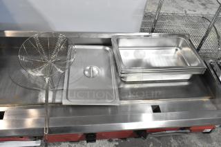 13 BRAND NEW SCRATCH AND DENT! Items Including 922WATRPNFUL Choice 4" Deep Full Size Water Pan, 4070110 Choice Full Size Stainless Steel Solid Steam Table / Hotel Pan Cover, 407BGLSCP14 Choice 14" Spiral Skimmer. 13 Times Your Bid!
