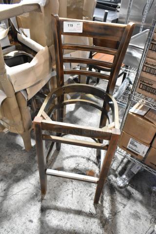 25 BRAND NEW SCRATCH AND DENT! Wooden Bar Height Ladder Back Seat Frames. 25 Times Your Bid!