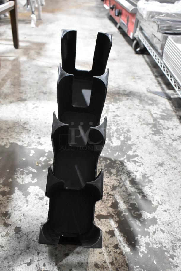 BRAND NEW SCRATCH AND DENT! Choice 176CTO4VBK Black 4-Section Slanted Countertop Cup and Lid Organizer - Image 2 of 6