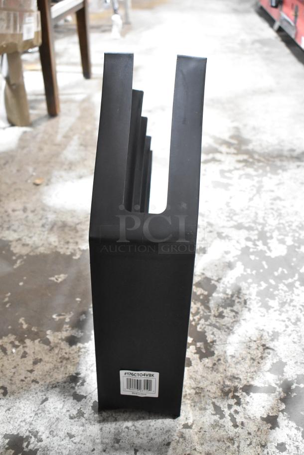 BRAND NEW SCRATCH AND DENT! Choice 176CTO4VBK Black 4-Section Slanted Countertop Cup and Lid Organizer - Image 5 of 6