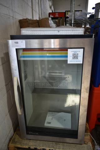 BRAND NEW SCRATCH AND DENT! 2025 True GDM-07-S-HC Metal Mini Cooler Merchandiser. Door Does Not Stay On. 115 Volts, 1 Phase.