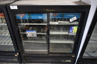 2016 True GDM-41SL-54-HC-LD Metal Commercial 2 Door Reach In Cooler Merchandiser w/ Poly Coated Racks. 115 Volts, 1 Phase.